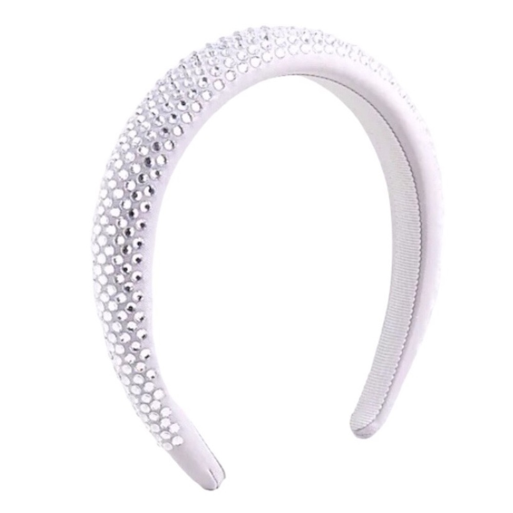 NWT J.Crew Rhinestone Studded Headband Statement Sparkle Party Bridal NYE Silver